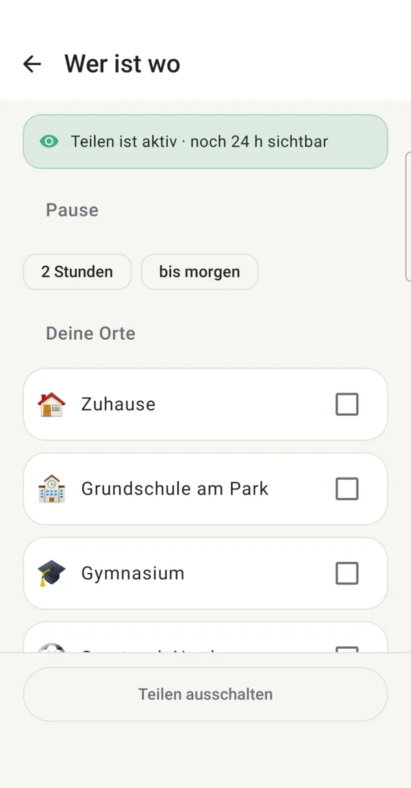 Famivo-App: Wer ist wo